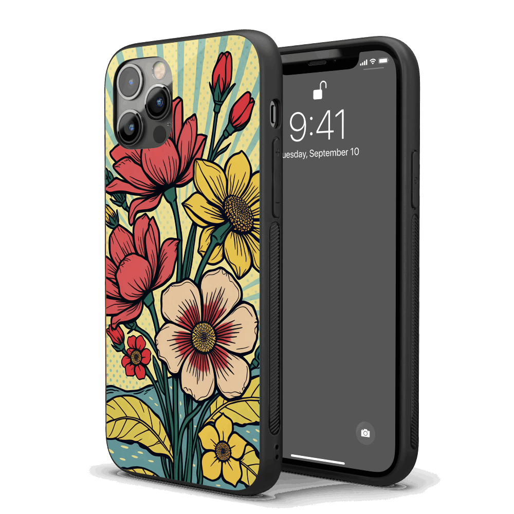 Flowers Pop Art iPhone Case – Stylish, Protective Case from VibeShell